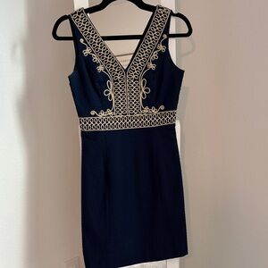 Lilly Pulitzer Navy Mini Dress with Gold Accents